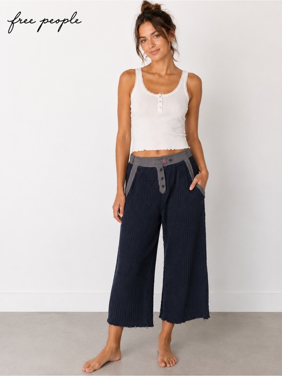 Free People Pants - Free People Waffle Knit Grunge Cropped Lounge Pants XS/S Raw Hem